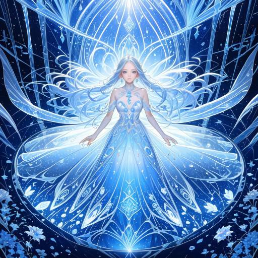 Mystical Lady in Ethereal Blue Glow