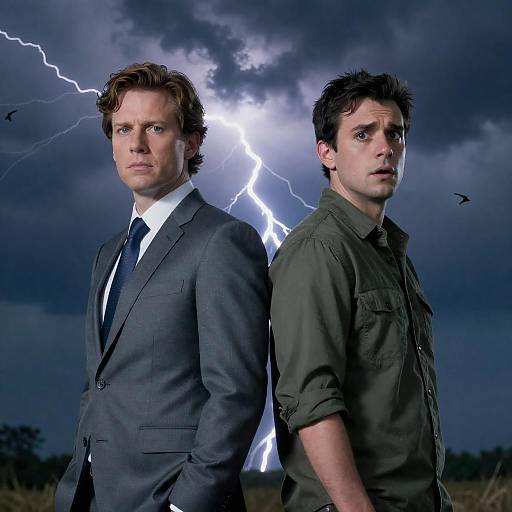 Dramatic Standoff Under Stormy Skies