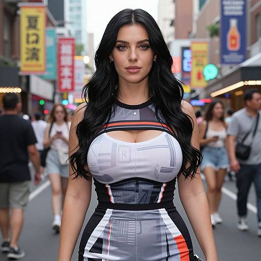 Candid Woman at City Celebration