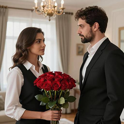 Romantic Indoor Scene with Couple