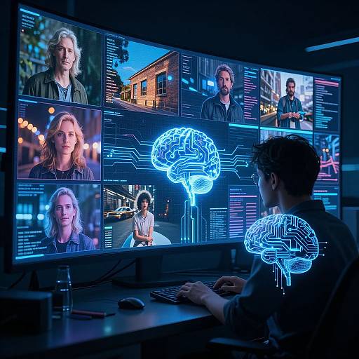 AI Analyzing Photos with Digital Grids
