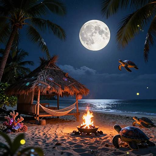 Mythical Tropical Nightscape Masterpiece