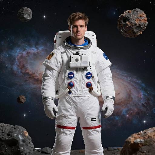 Young Astronaut in Space Fantasy Art