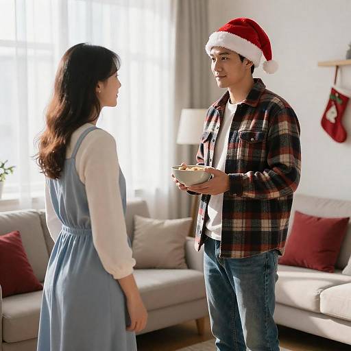 Cozy Holiday Living Room Scene