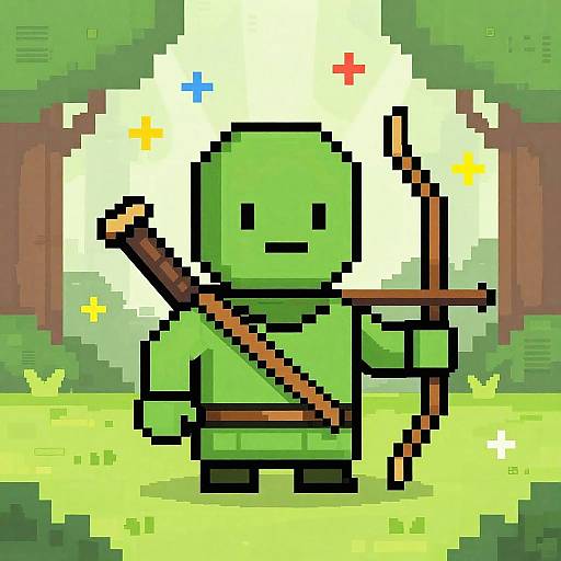 Pixel Art Medieval Archer Bust