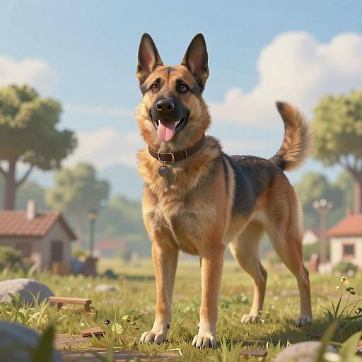 Realistic 8K Wallpaper of German Dog