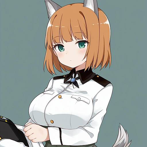 Illustration of Gundula rall, world witches series in the style of Fud