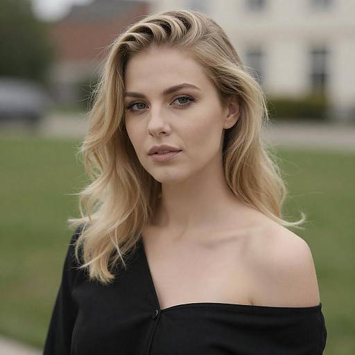 Blonde Woman Wavy Hair Natural Portrait