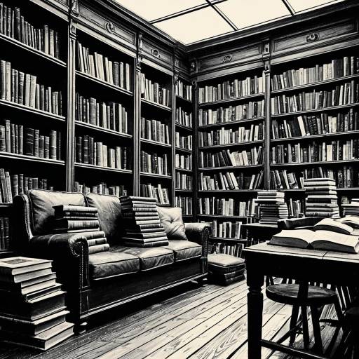 Cozy Vintage Library Interior