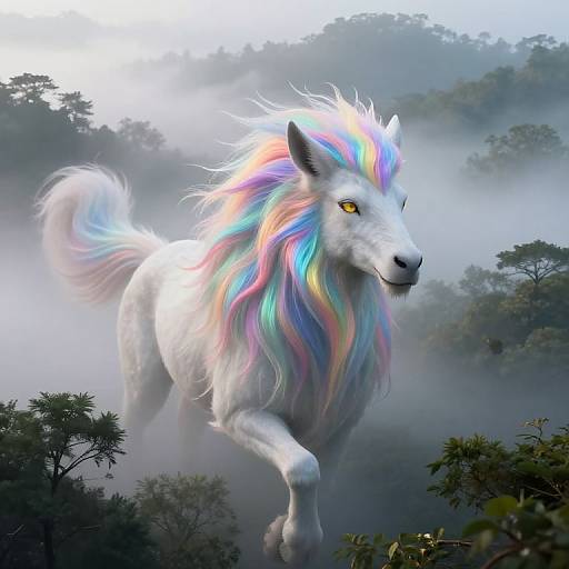 Mystical Creature Amid Ethereal Mist