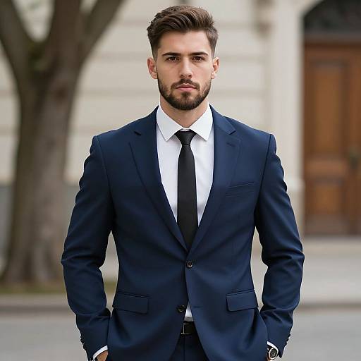 Confident Young Man in Sharp Suit