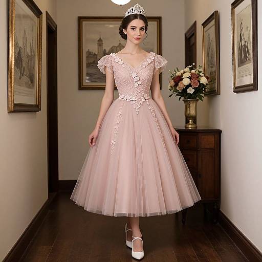 1950s Elegant Prom Dress Portrait