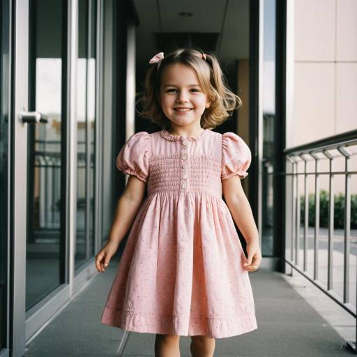 Smiling Toddler Girl in Pink Dress