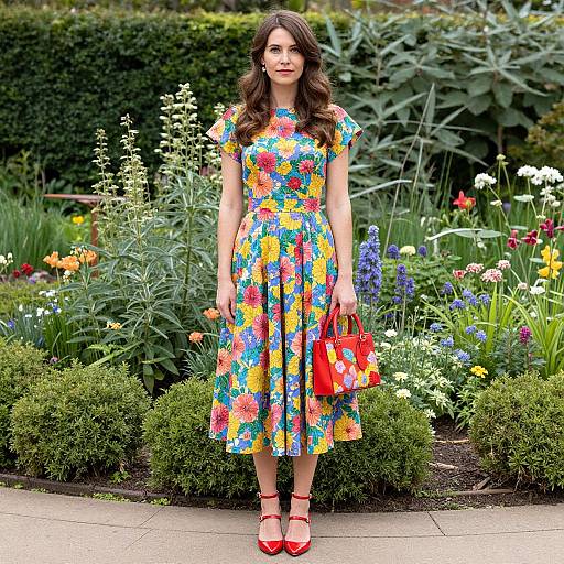 Woman in Floral Dress at Chelsea