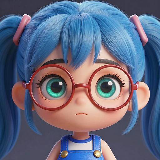 3D Realistic Girl with Big Eyes