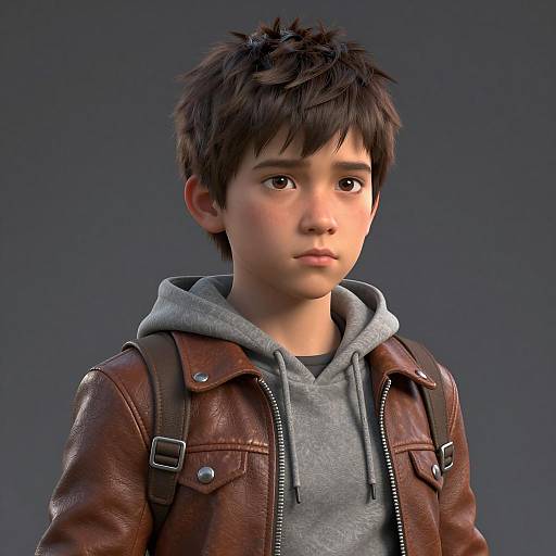 Realistic Portrait of Rambo Costume Boy