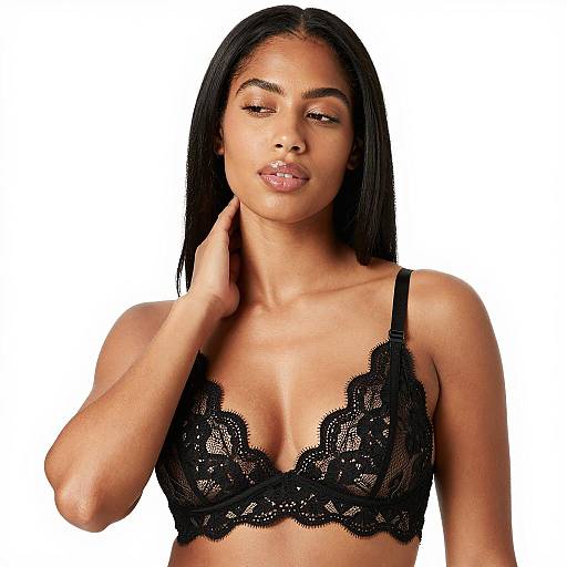 Woman in Black Lace Bra