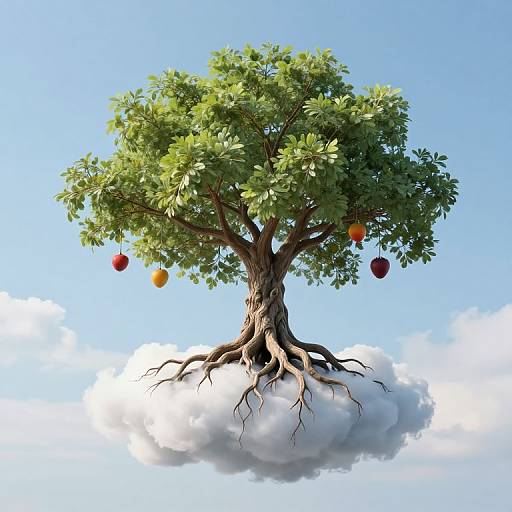 Ethereal Tree Between Earth and Sky