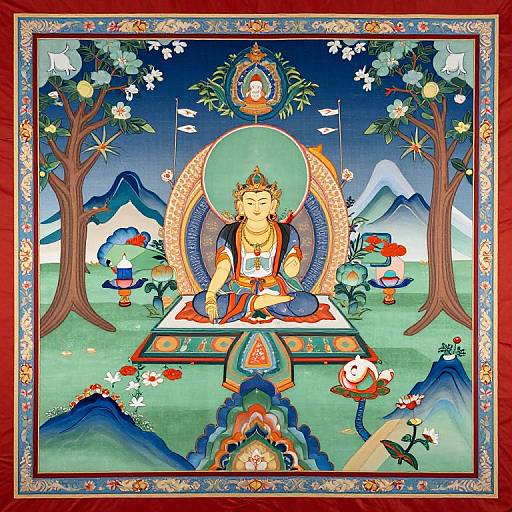 Vibrant Silk Mandala Grove Scene