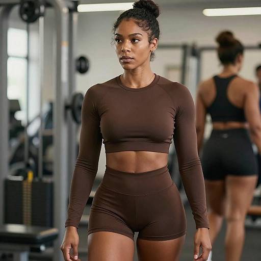 Fit Black Woman in Gym Attire