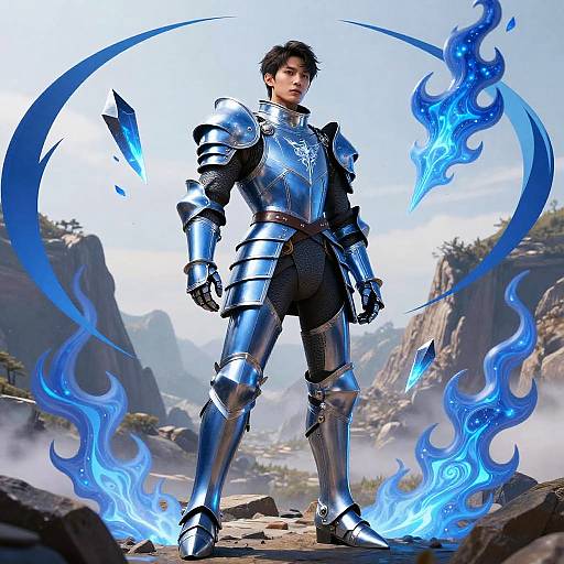 Surreal Sapphire Warrior Fashion Scene