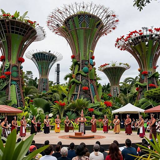 Futuristic Forest City with Maori Festival