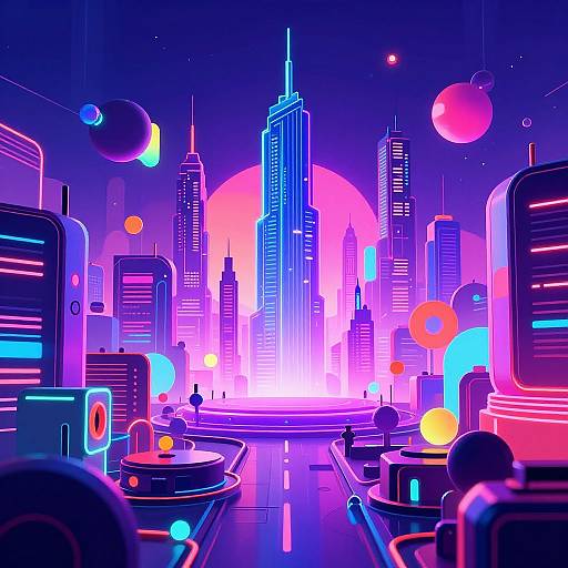 Futuristic Cyberpunk Album Cover Art