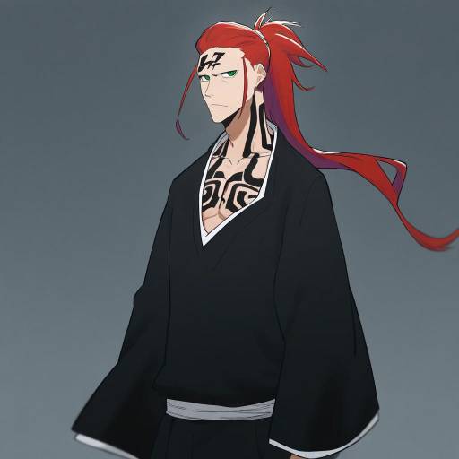 Illustration of Abarai renji, bleach in the style of Tsukino (nakajimaseiki)