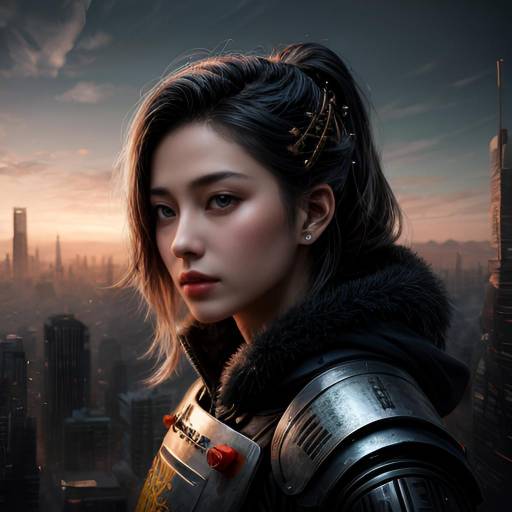 Futuristic Portrait of a Robotic Samurai Futuristic Portrait of a Robotic Samurai