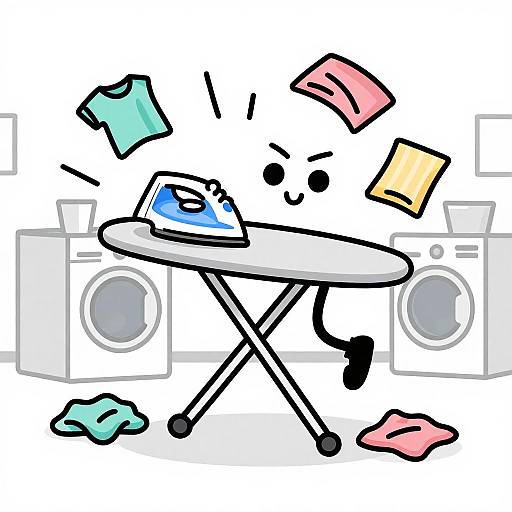 Energetic Cartoon Bouncy Ironing Board