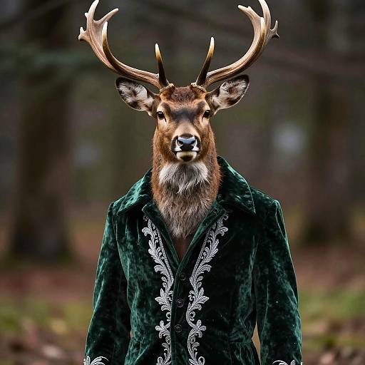 Anthropomorphic Deer Politician Portrait