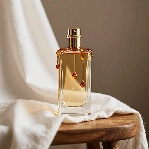 Honeyed Lacquered Perfume Bottle Still Life