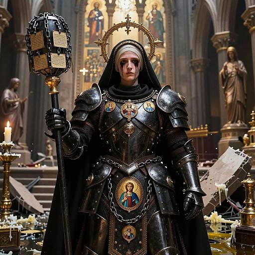 Heroic Sister of Battle in Baroque Reliquary