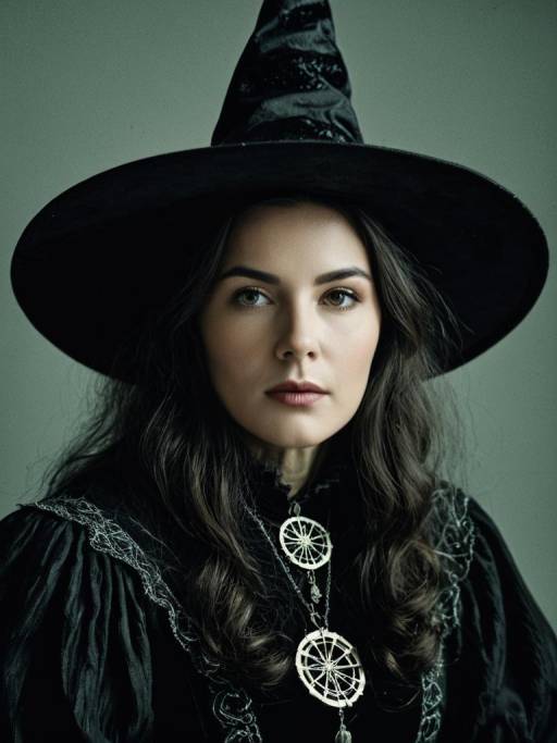 Woman in Elizabethan Witch Costume