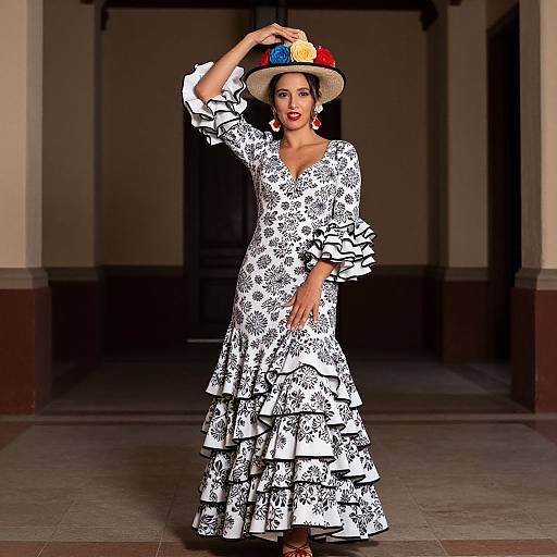 Woman in Spanish Flamenco Costume