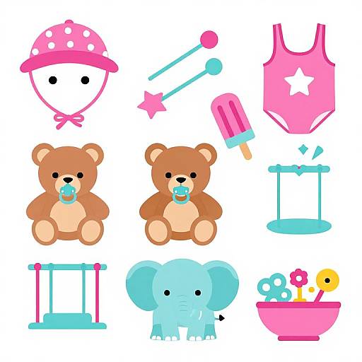 Cute Baby Girl Icon Collection