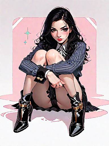 Chic Comic Woman in Stylish Outfit