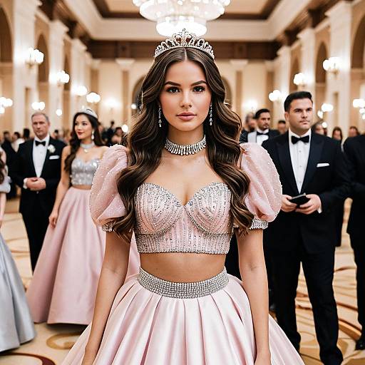 Elegant Prom Outfit in Grand Hall