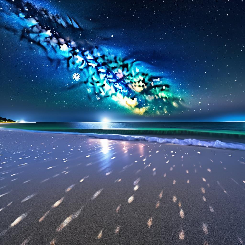 Mystical Starry Night at the Beach