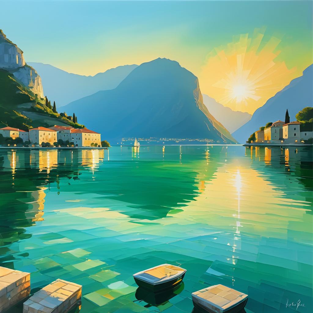 Tranquil Bay of Kotor Sunset Scene