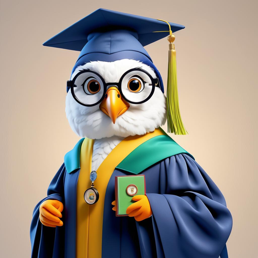 Wise Parrot in Scholarly Attire