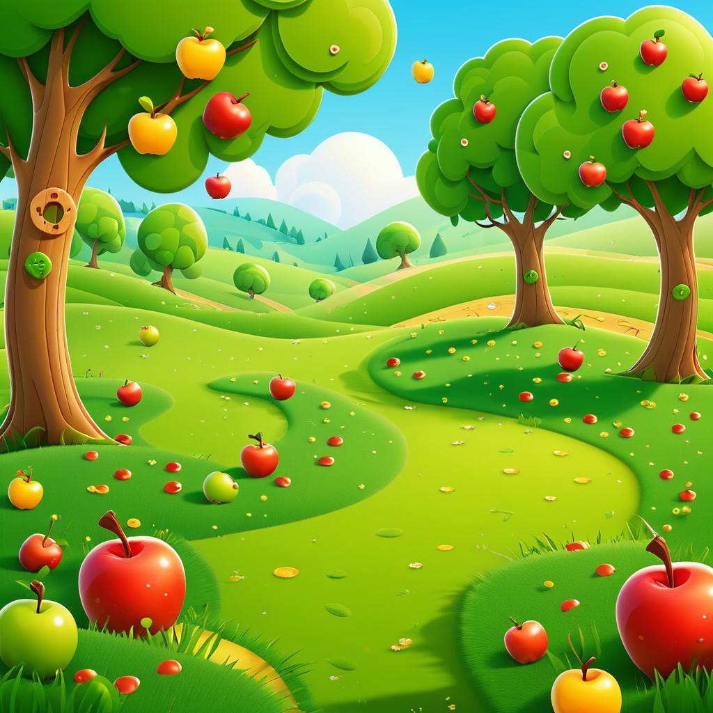 Sunny Glade Background for Happy Worm