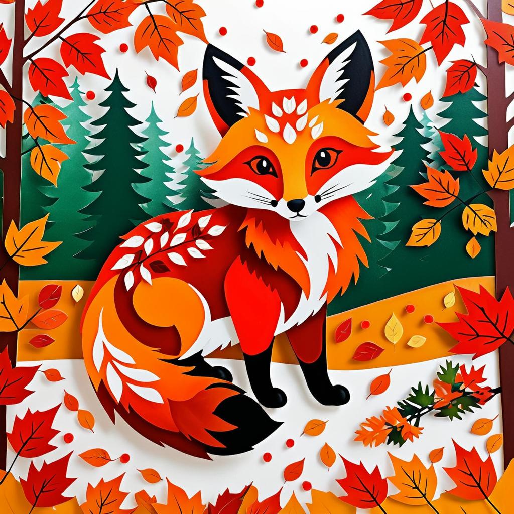 Playful Folk Art Red Fox Painting Kit