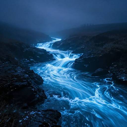 Ethereal Uphill Bioluminescent River