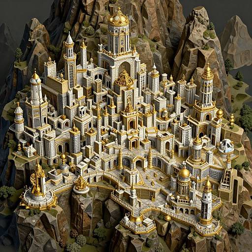 Ornate Dwarven Mountain City Map