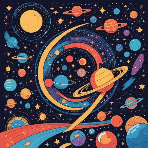 Whimsical Space Adventure with Playful Planets