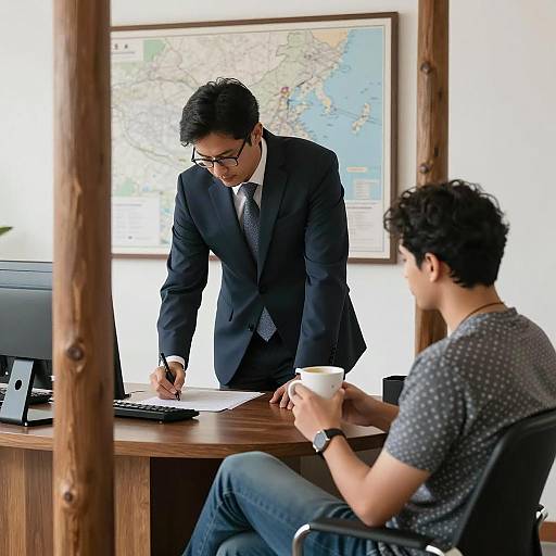 Business Meeting with Two Professionals