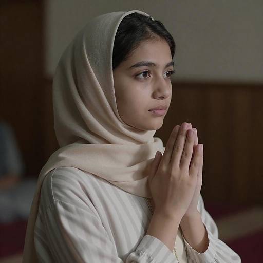 Contemplative Woman Praying in Soft Light