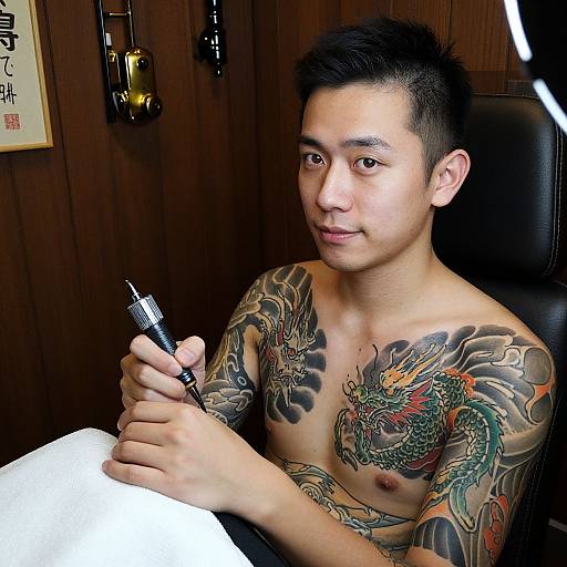 Modern Japanese Tattoo Artist Studio