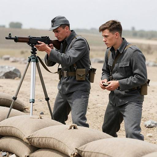 Intense Soldiers in Rugged Terrain